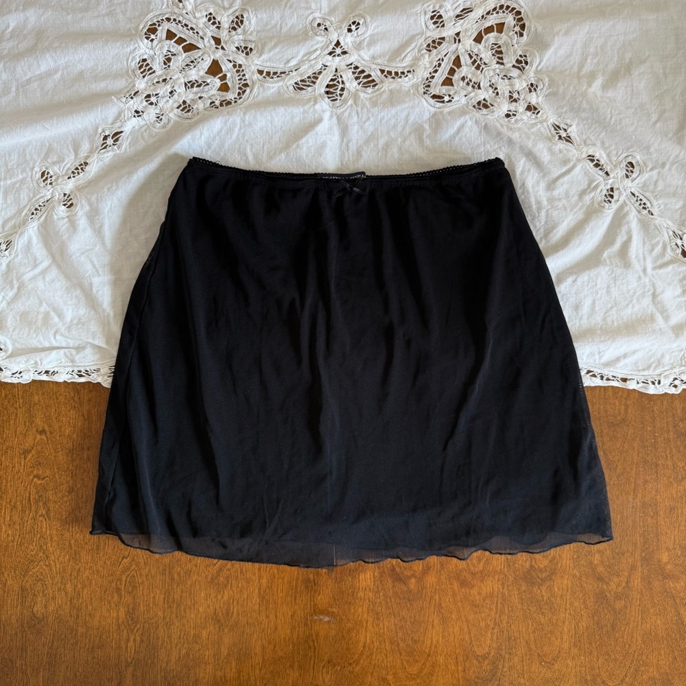 Brandy Melville Black Mesh Mini Skirt